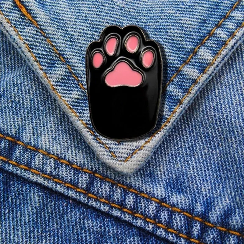 Cute Pin Paw Print Alloy Enamel Unisex Brooches