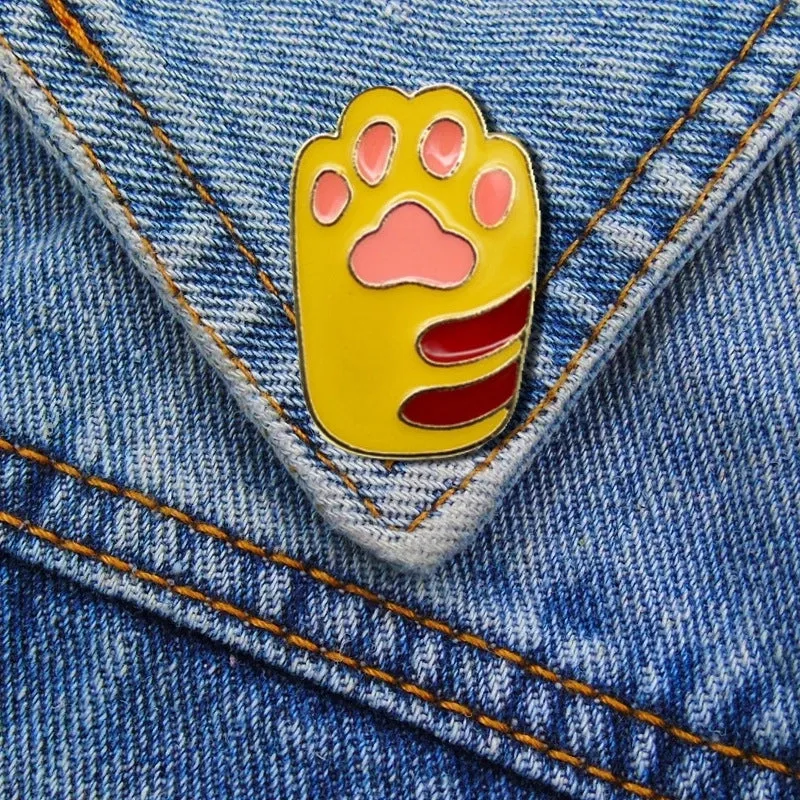 Cute Pin Paw Print Alloy Enamel Unisex Brooches