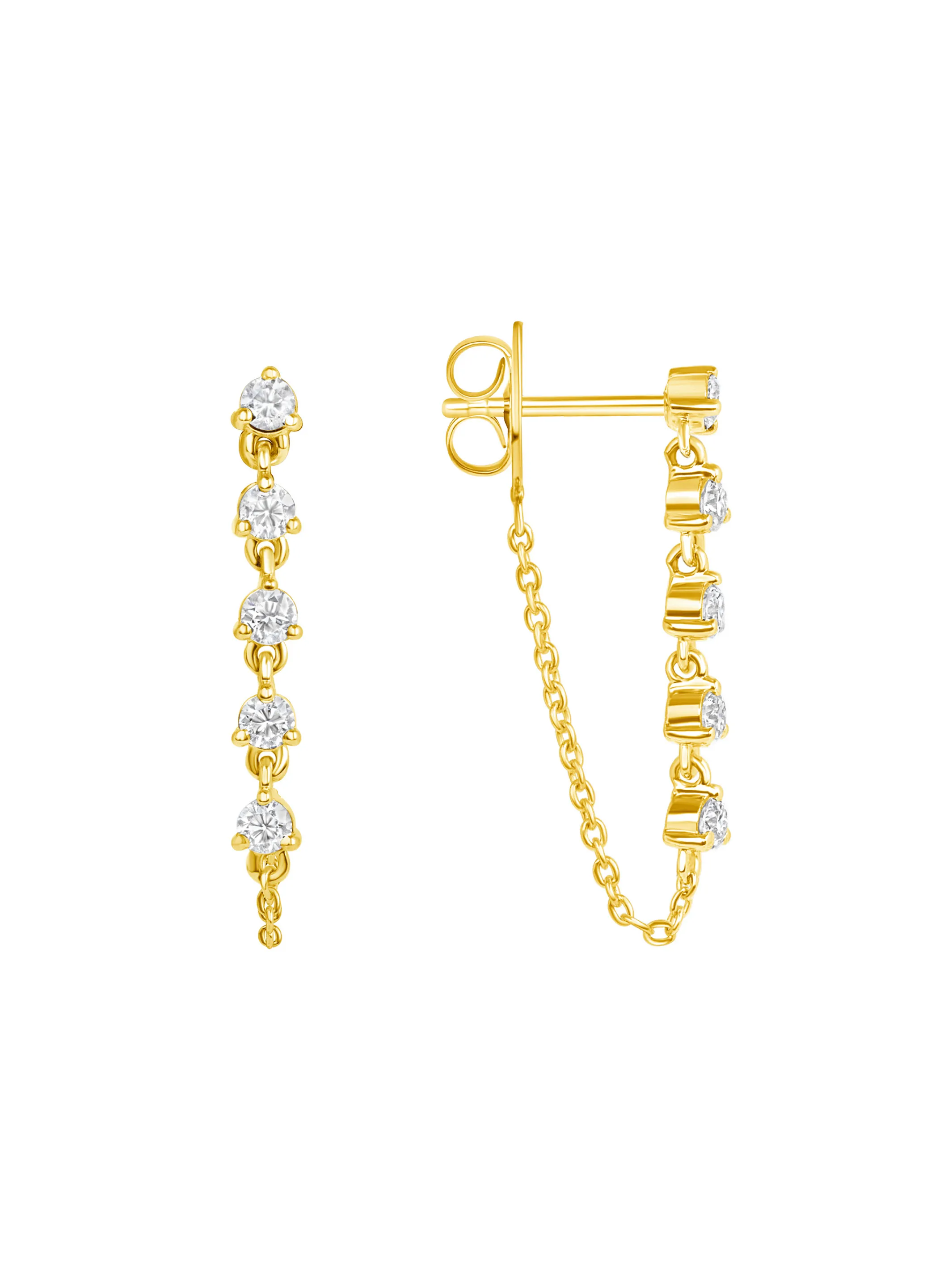 Danielle Diamond Dangle Earrings 14K