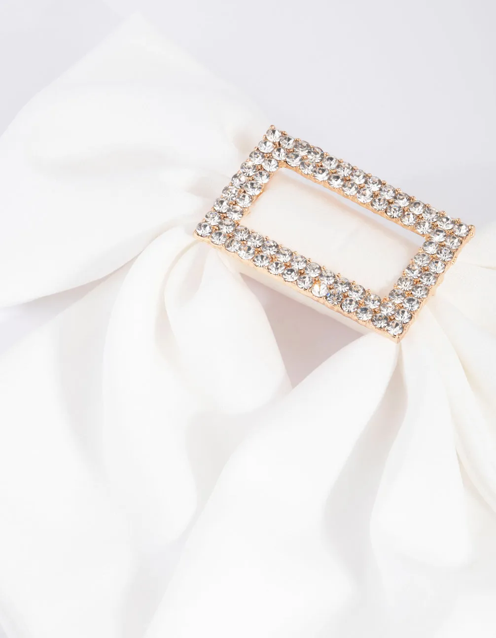 Diamante Rectangular Bow Clip