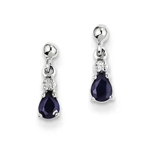 Diamond and Sapphire Dangle Earrings