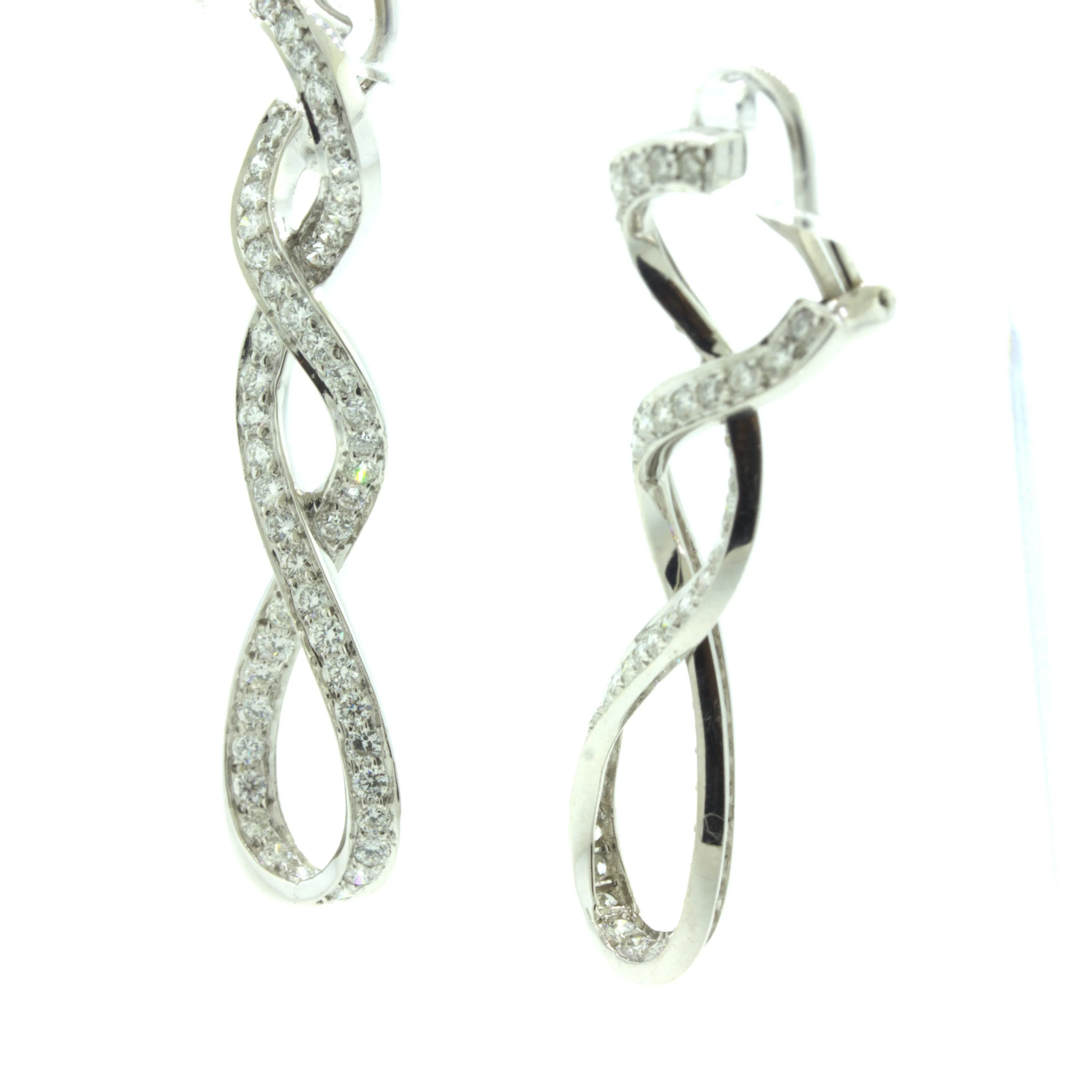 Diamond Infiniti 18K White Gold Clip-On Earrings