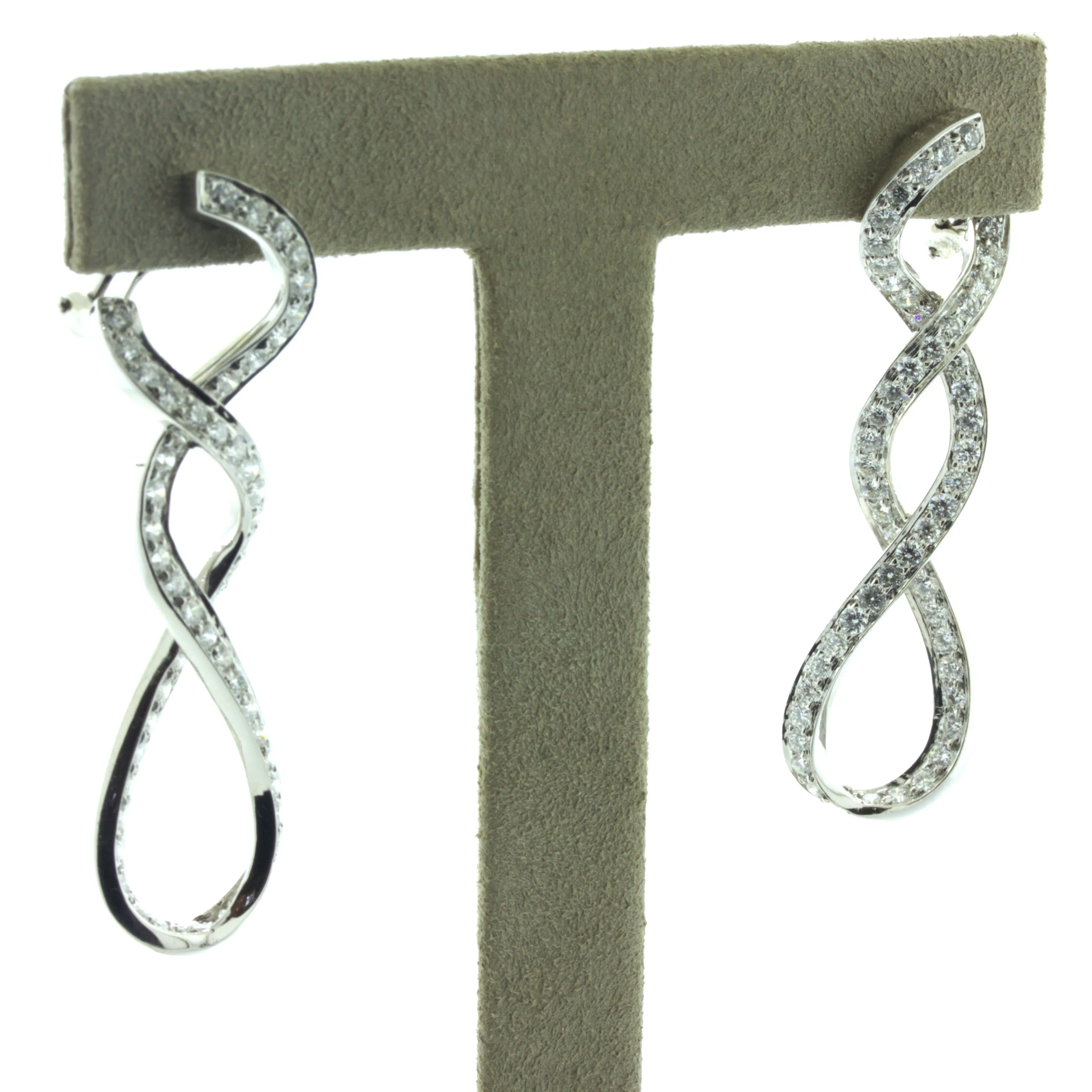 Diamond Infiniti 18K White Gold Clip-On Earrings