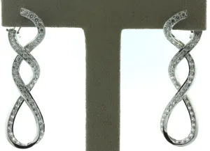 Diamond Infiniti 18K White Gold Clip-On Earrings