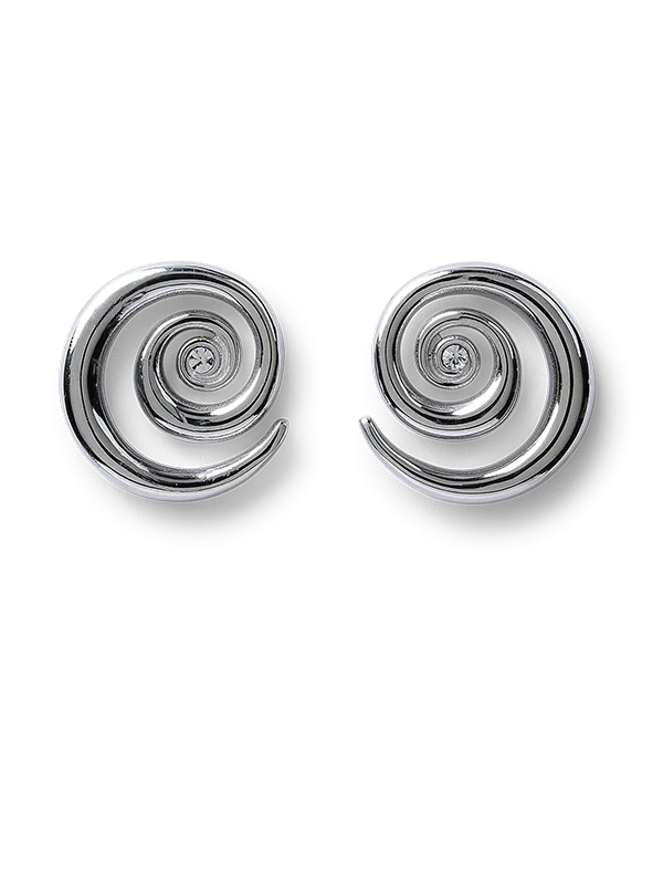 Dove Silver Spiral Earrings