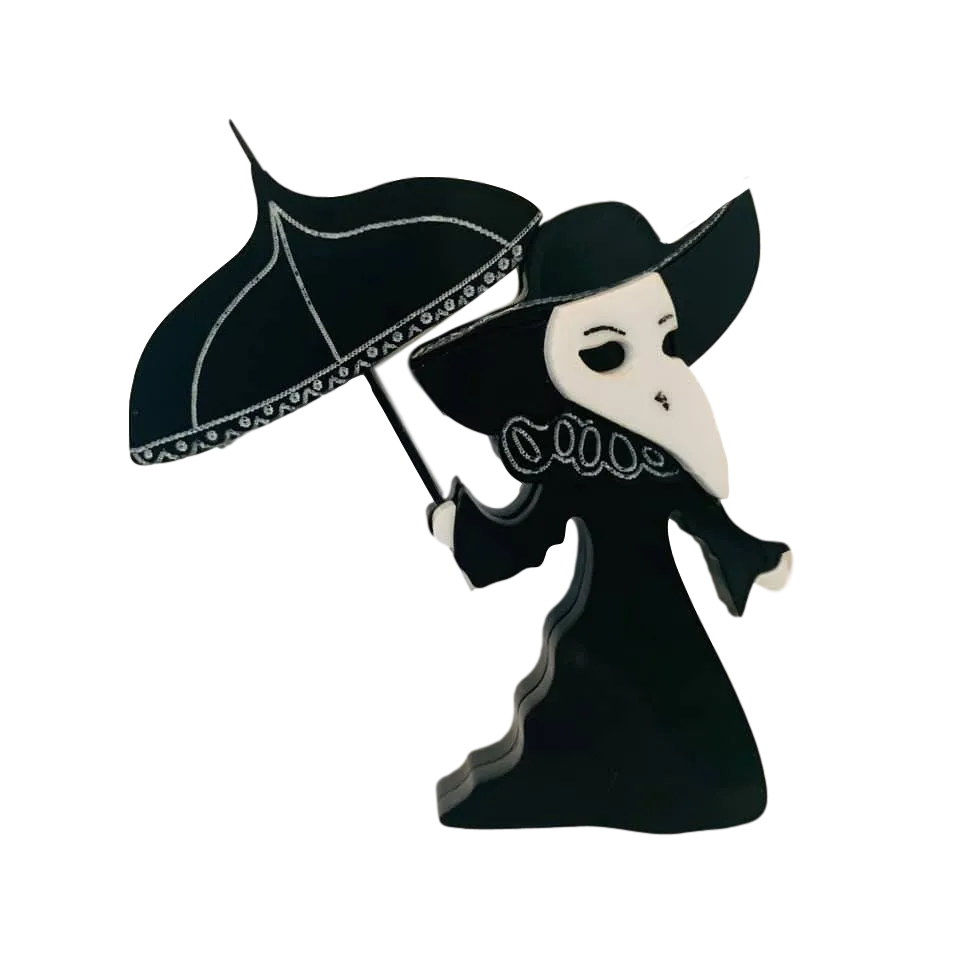 Elegant female plague doctor - Brooch - Set of 4