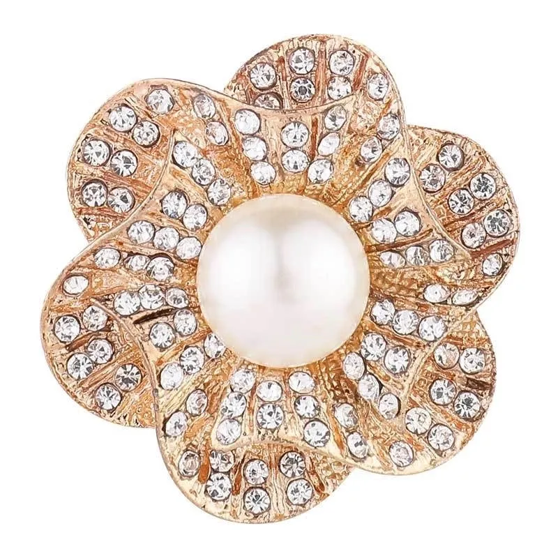 Elegant Pin Flower Butterfly Alloy Inlay Artificial Pearls Rhinestones Women'S Brooches