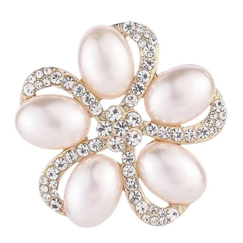 Elegant Pin Flower Butterfly Alloy Inlay Artificial Pearls Rhinestones Women'S Brooches