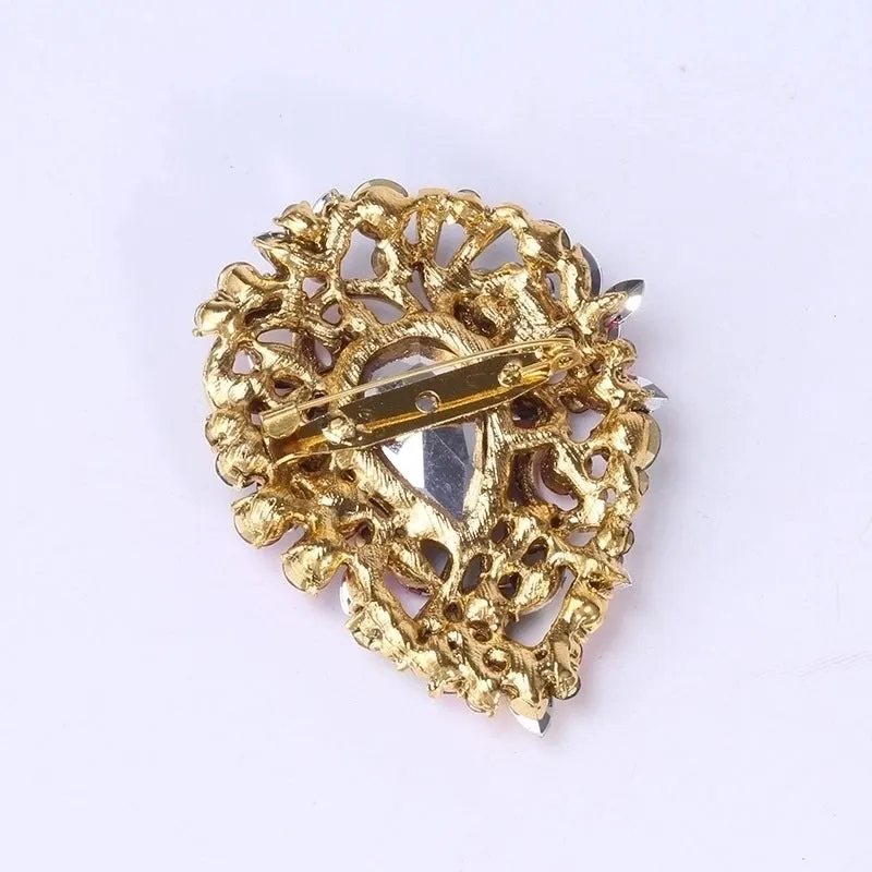 Elegant Pin Water Droplets Alloy Inlay Rhinestones Women's Brooches