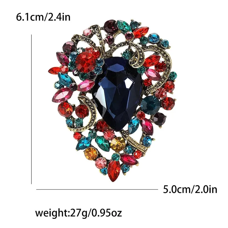 Elegant Pin Water Droplets Alloy Inlay Rhinestones Women's Brooches