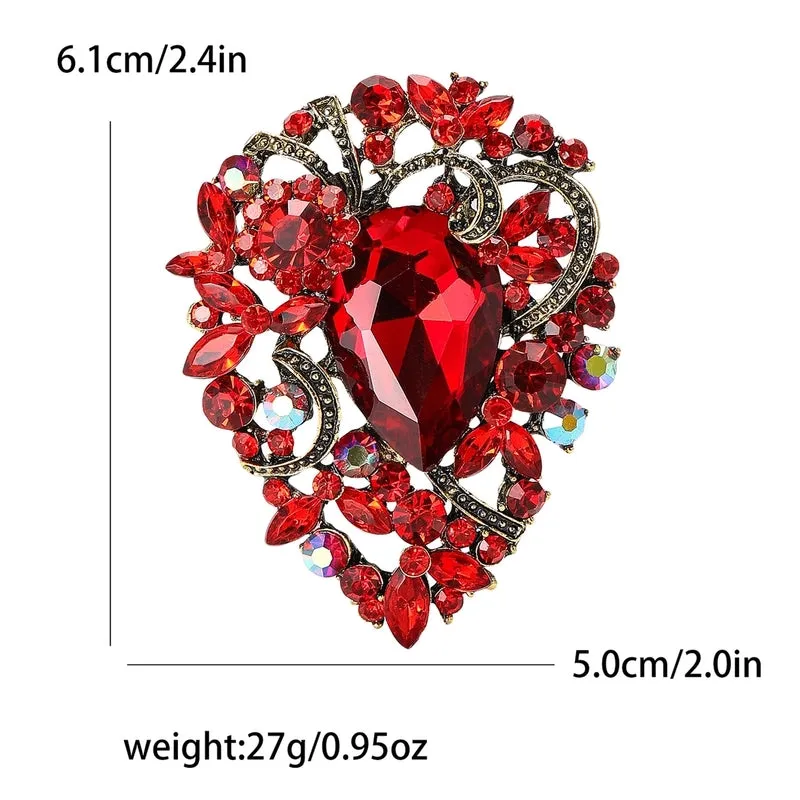 Elegant Pin Water Droplets Alloy Inlay Rhinestones Women's Brooches