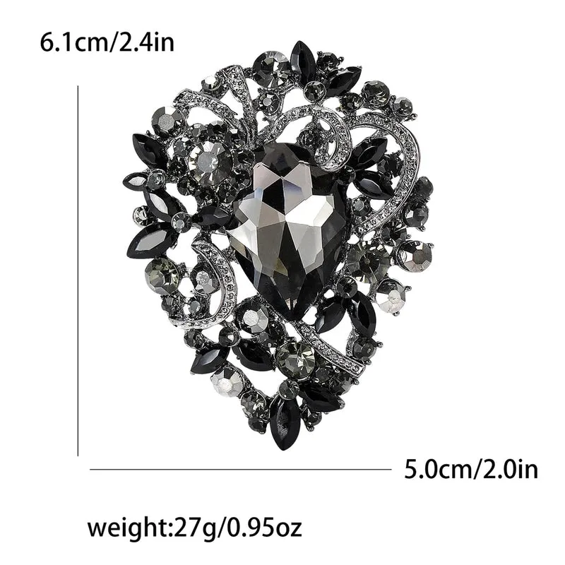 Elegant Pin Water Droplets Alloy Inlay Rhinestones Women's Brooches