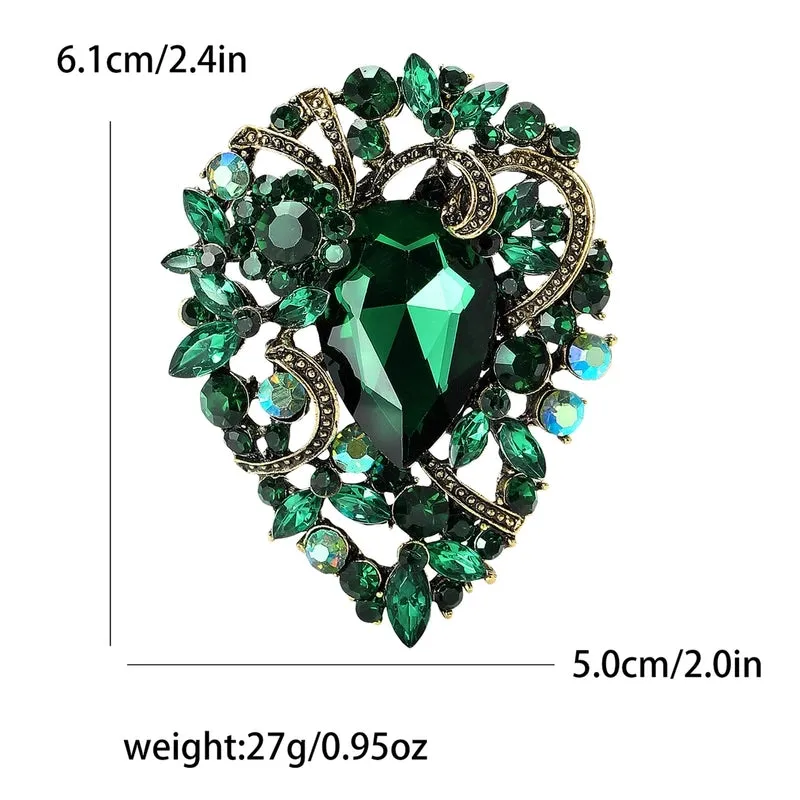 Elegant Pin Water Droplets Alloy Inlay Rhinestones Women's Brooches