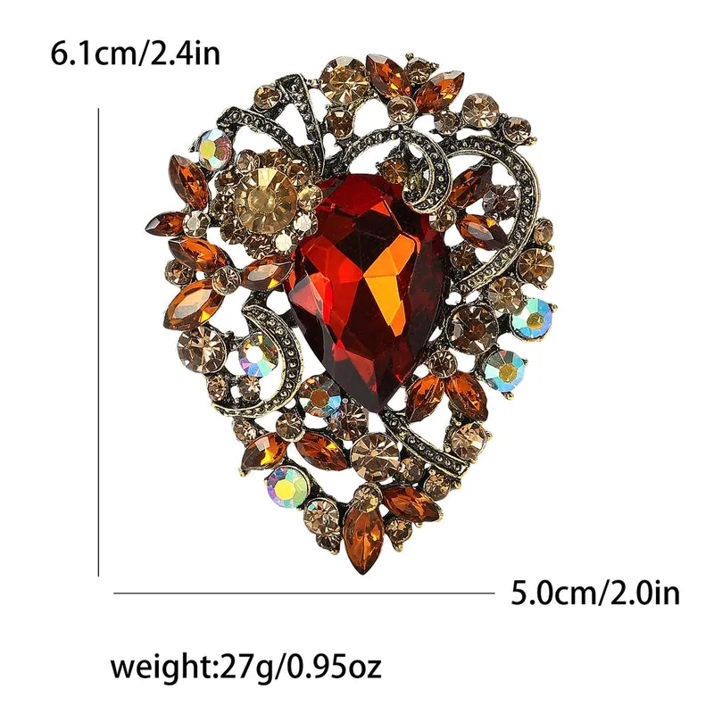 Elegant Pin Water Droplets Alloy Inlay Rhinestones Women's Brooches