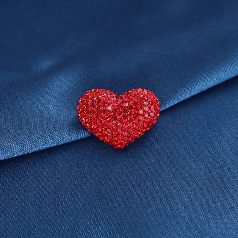 Elegant Shiny Pin Heart Shape Alloy Inlay Rhinestones Women's Brooches