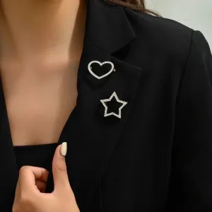 Elegant Simple Style Star Heart Shape Rhinestone Inlay Rhinestones Women's Brooches 1 Piece