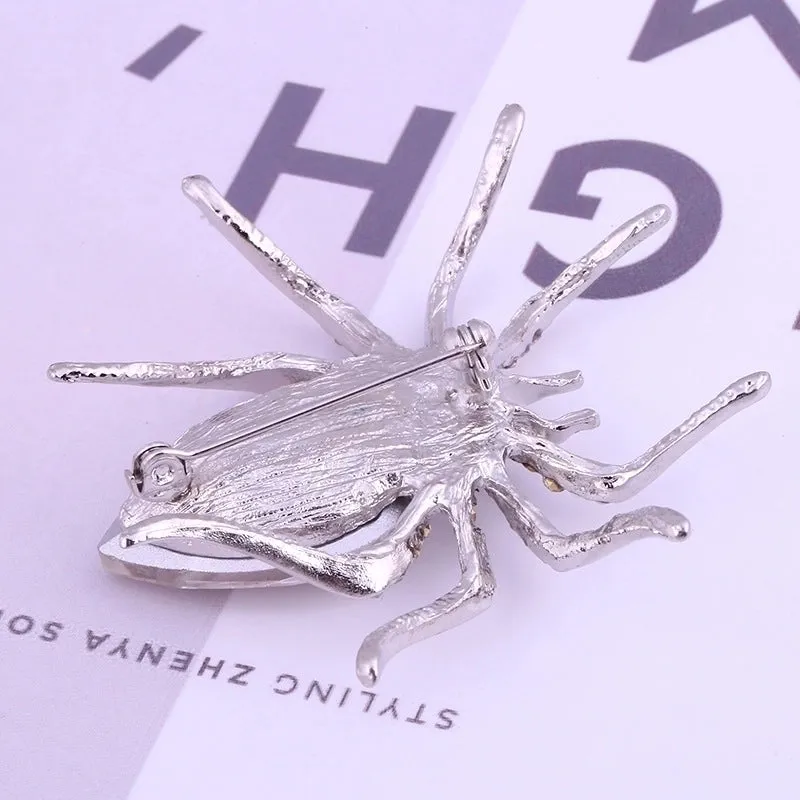 Elegant Spider Alloy Plating Crystal Women'S Brooches 1 Piece