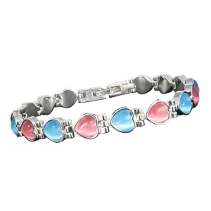 Equilibrium Silver Plated Moonstone Hearts Bracelets