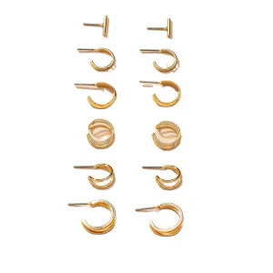 European and American Charm: Set of 6 Simple Earring Pairs with Personalized Cross-Border Fashion Touch