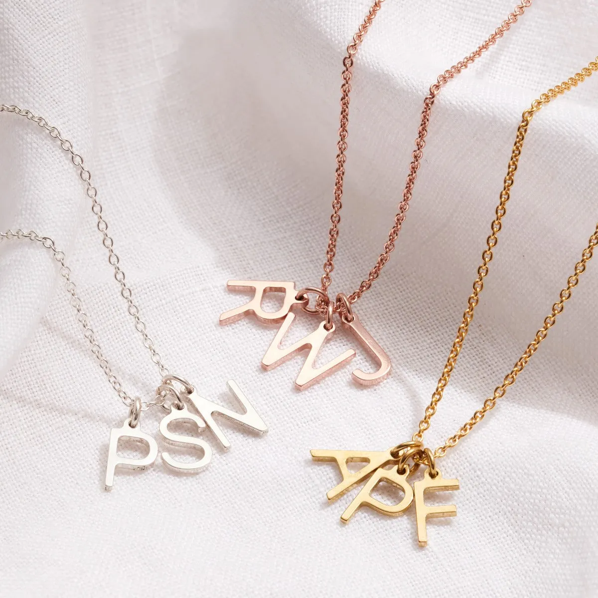 Family Letter Initial Necklace