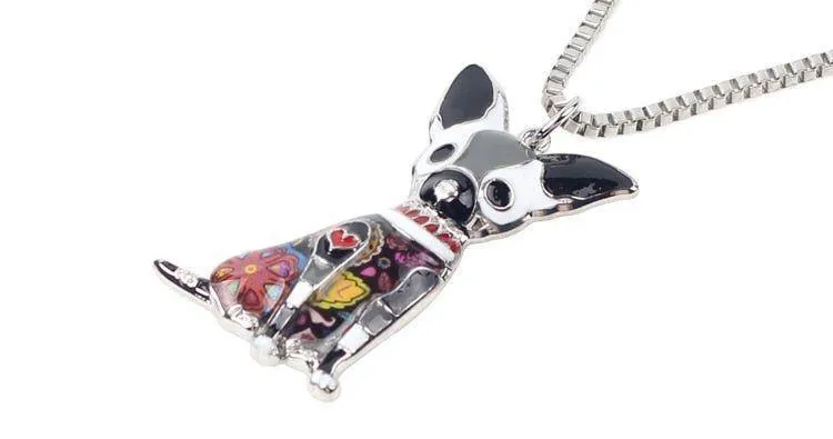 Fashion Acrylic Chihuahuas Dog Pattern Necklace Charm Jewelry BOS1054