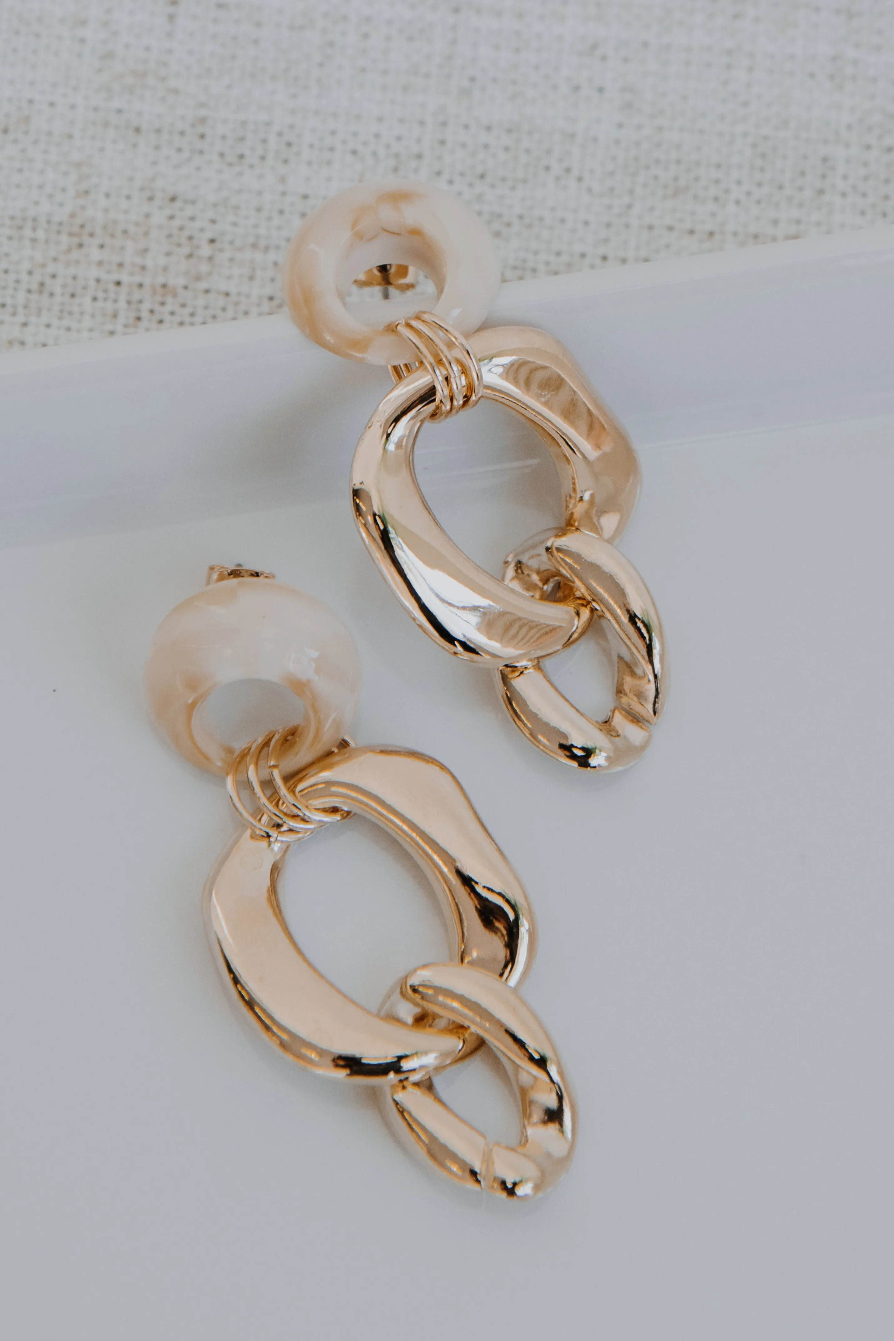 FINAL SALE - Macy Gold Chainlink Drop Earrings