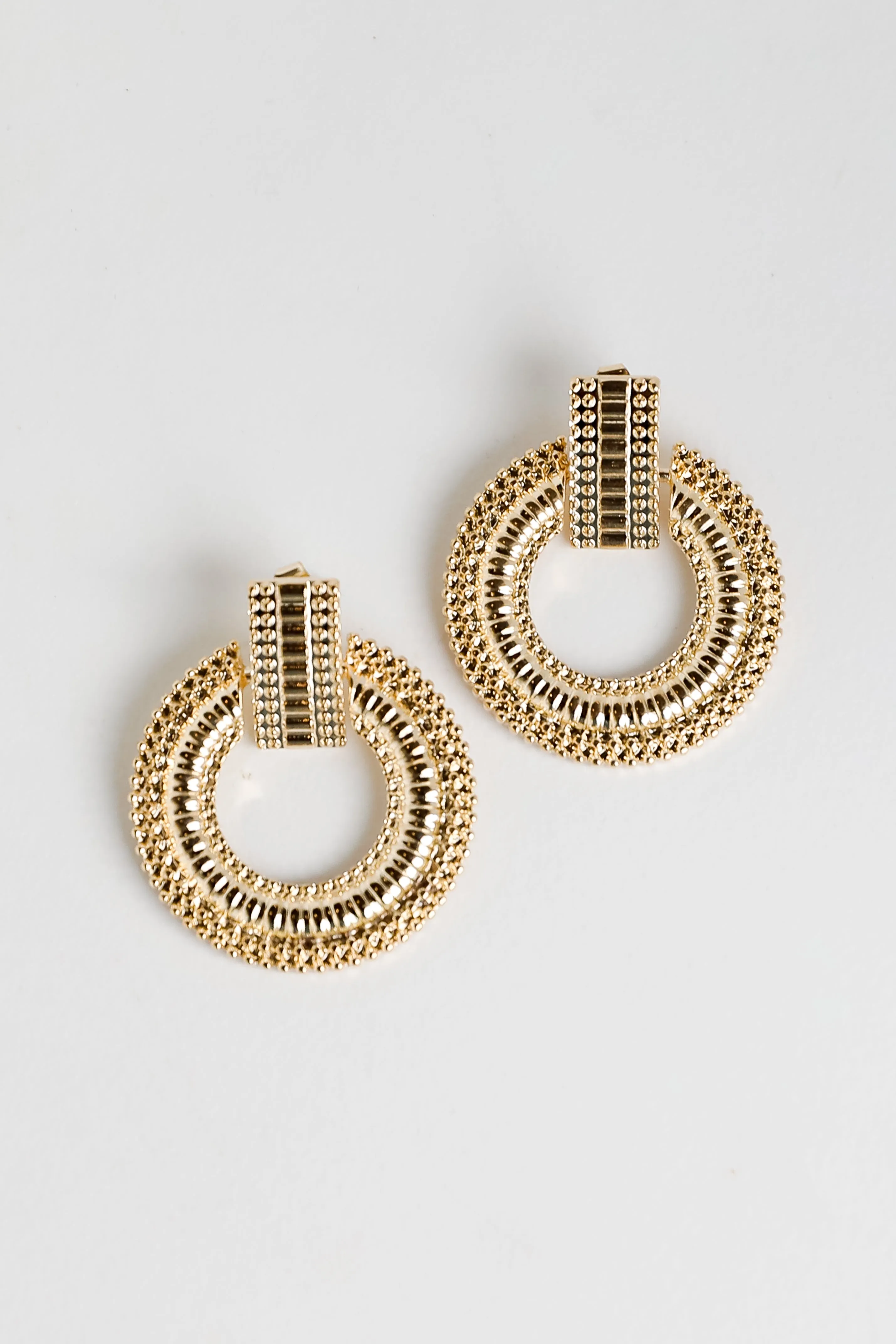 FINAL SALE - Melissa Gold Textured Statement Earrings