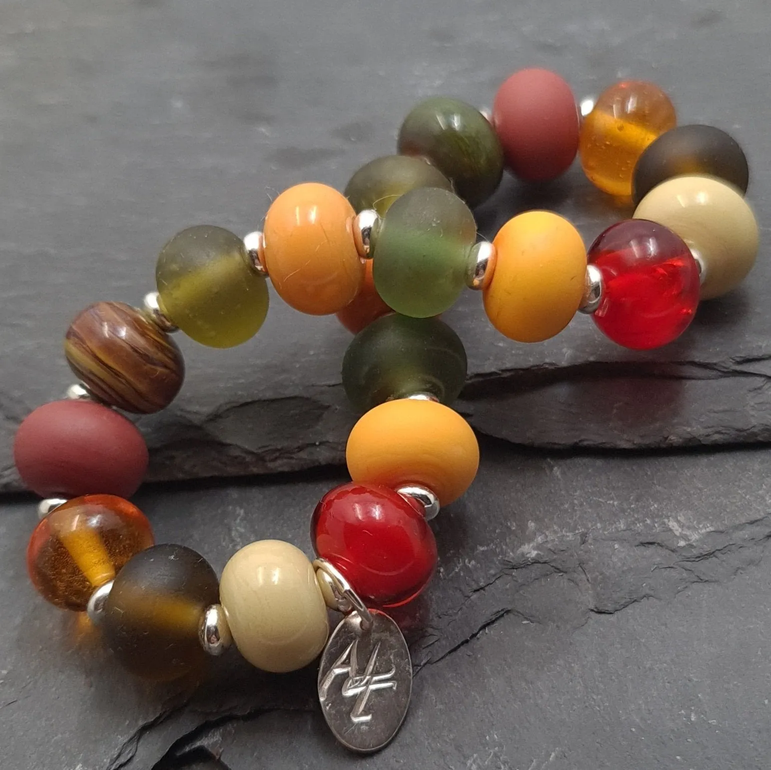 Four Seasons Lampwork Glass Bead Bracelets