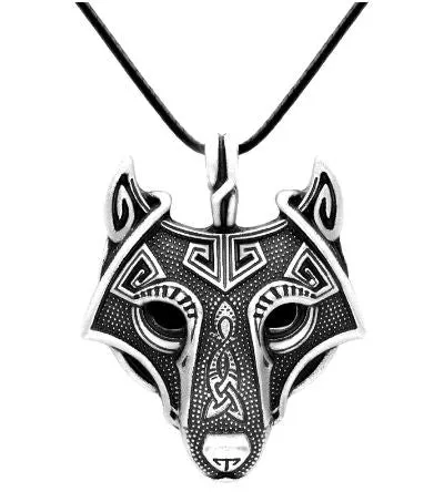 Free Norse Viking Pendant Necklace Wolf Head N020 FPS