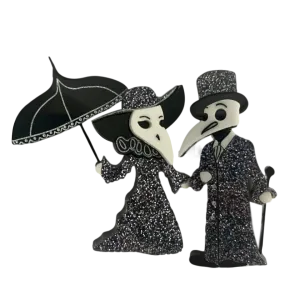 Glitter- Plague Doctor Couple - Brooches