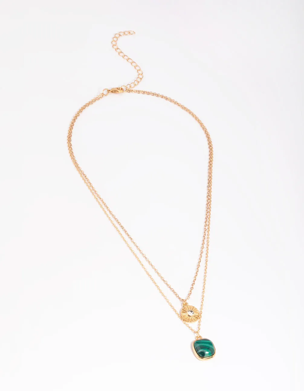 Gold Disc Layered Necklace