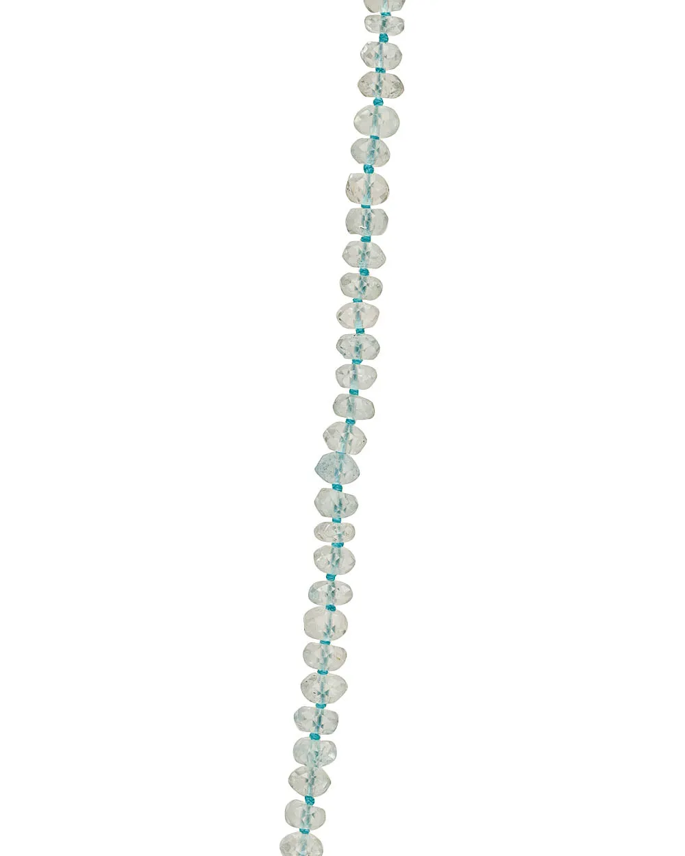 Gold Faceted Aquamarine Beaded Long Necklace