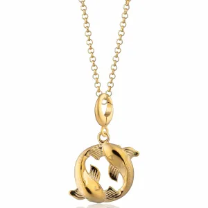 Gold Plated Koi Fish Pisces Zodiac Necklace