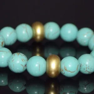 Gold Toned Acent Turquoise Bracelets