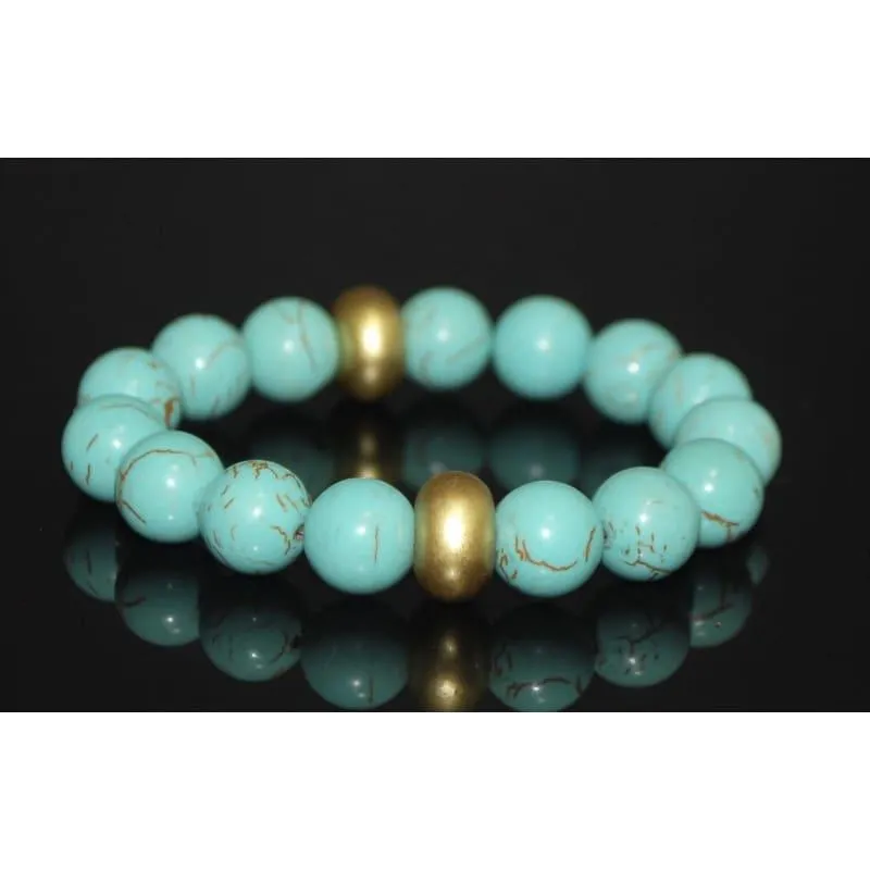 Gold Toned Acent Turquoise Bracelets