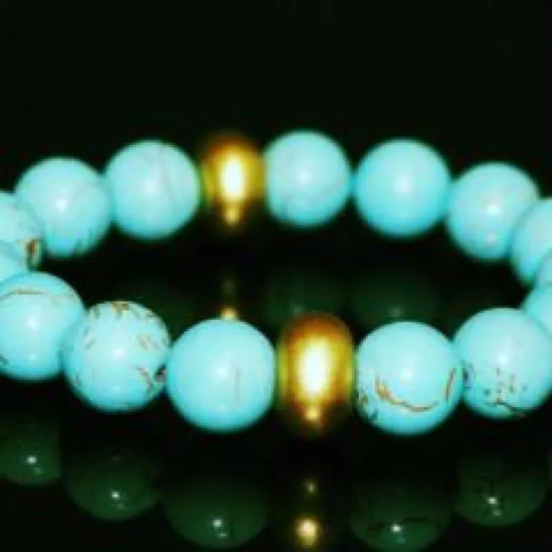 Gold Toned Acent Turquoise Bracelets