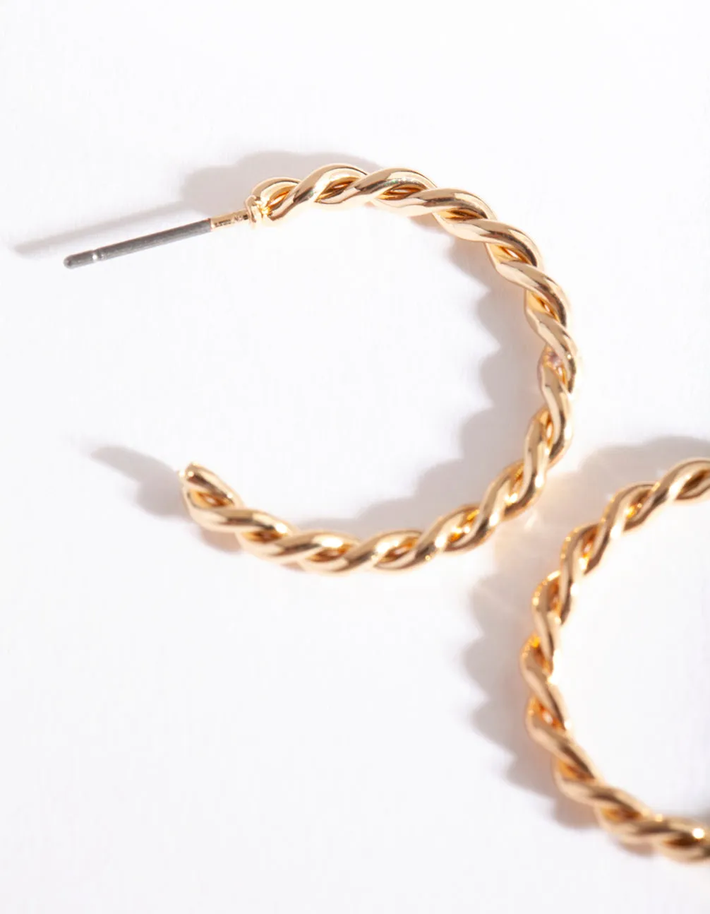 Gold Twisted Hoop Earrings