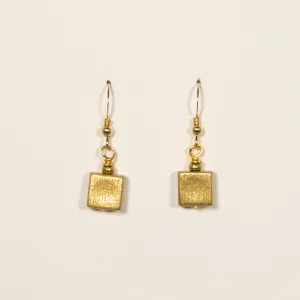 Goldtone Pewter Squares Earrings