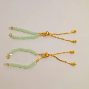 Green Crystal bracelet back chain - Set Of 2