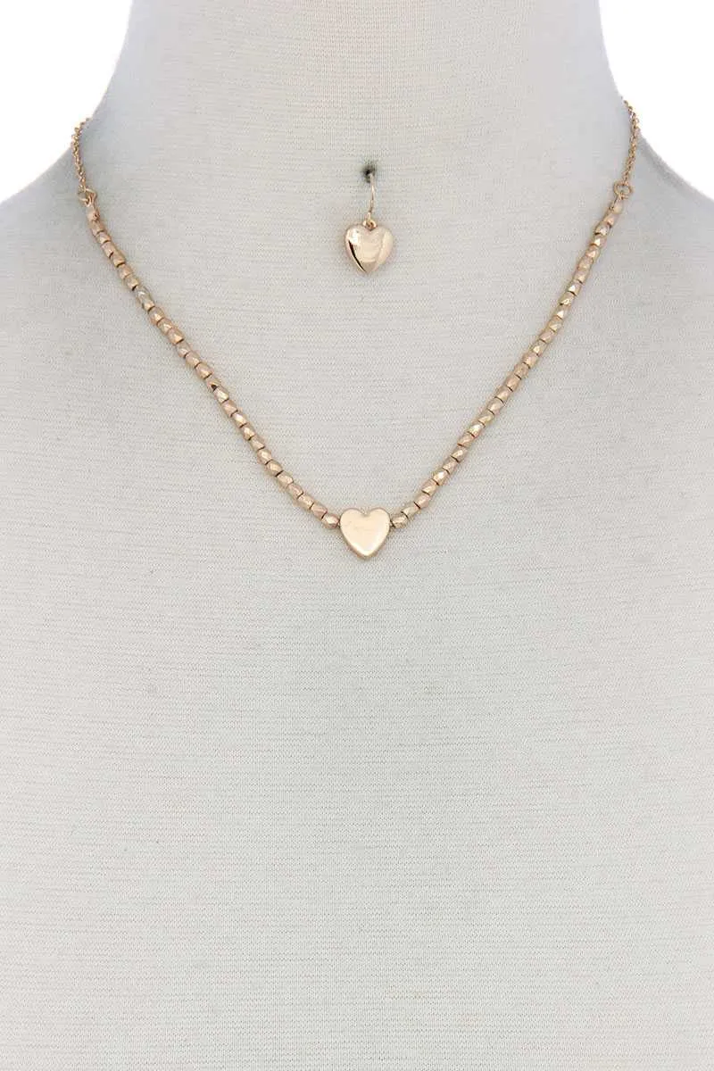 Heart Charm Beaded Necklace