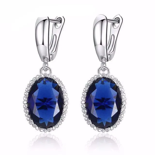 High Quality Colorful Stones Silver Earring