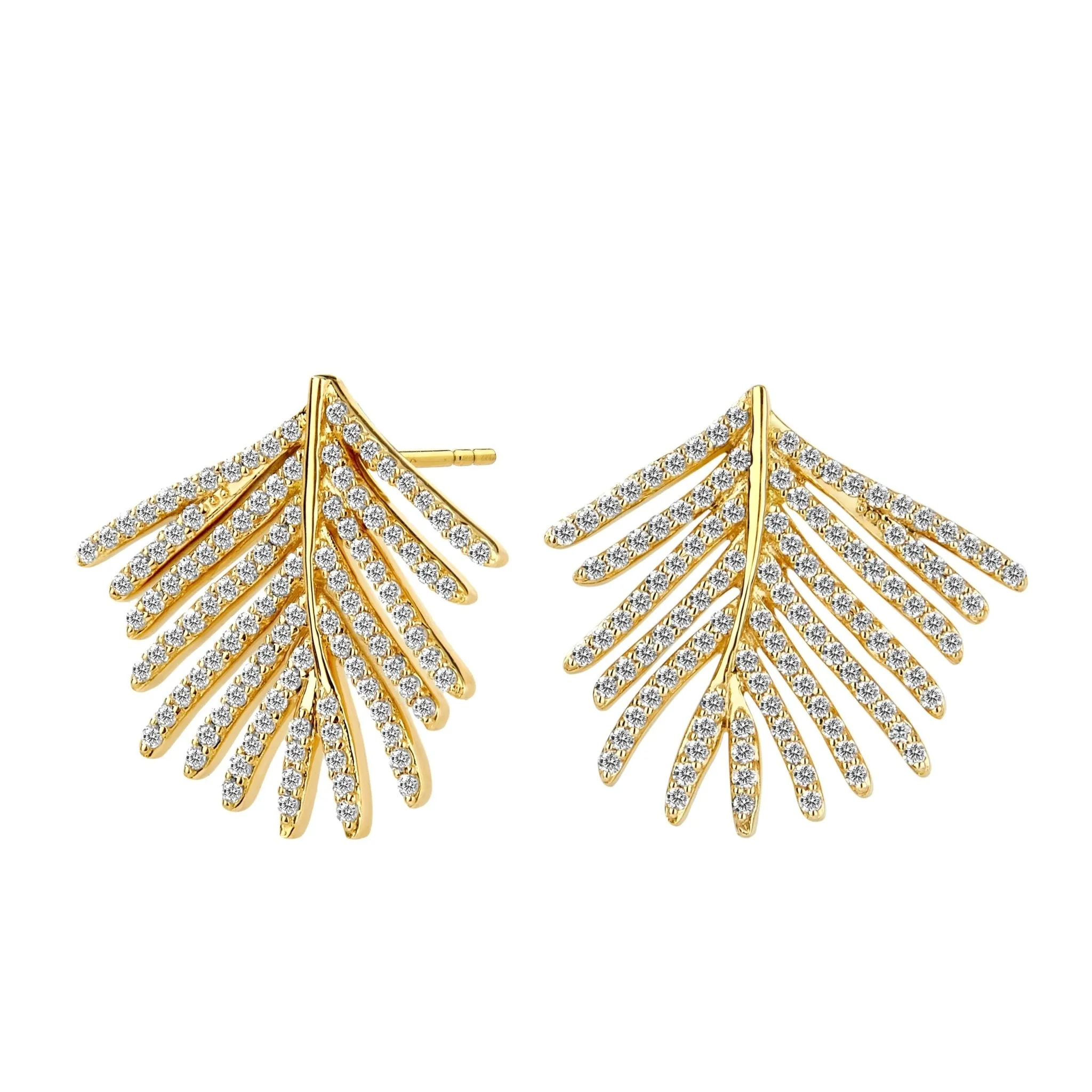 Jardin Palm Leaf Diamond Earrings