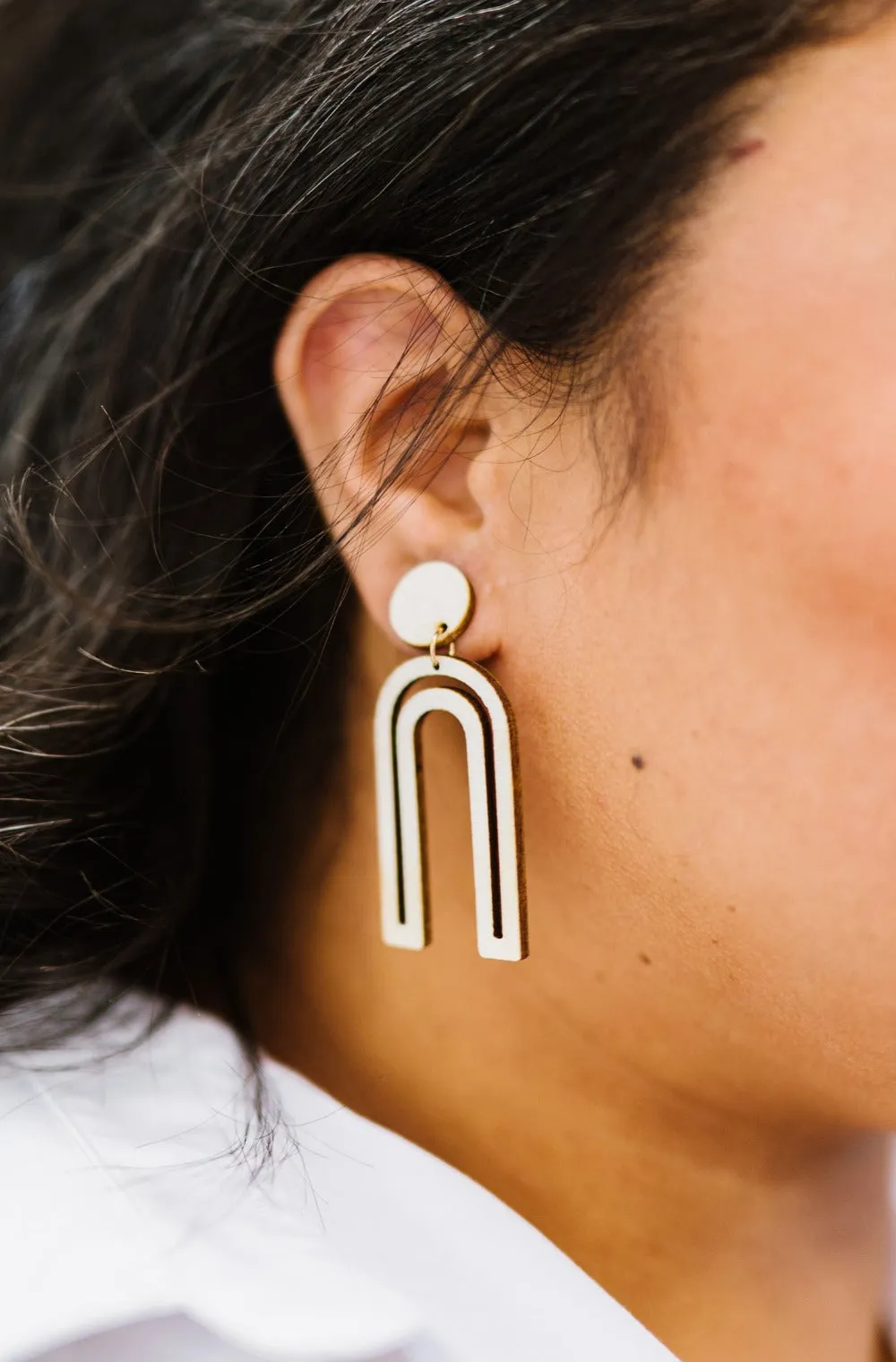 Joanna Wooden Arch Earrings