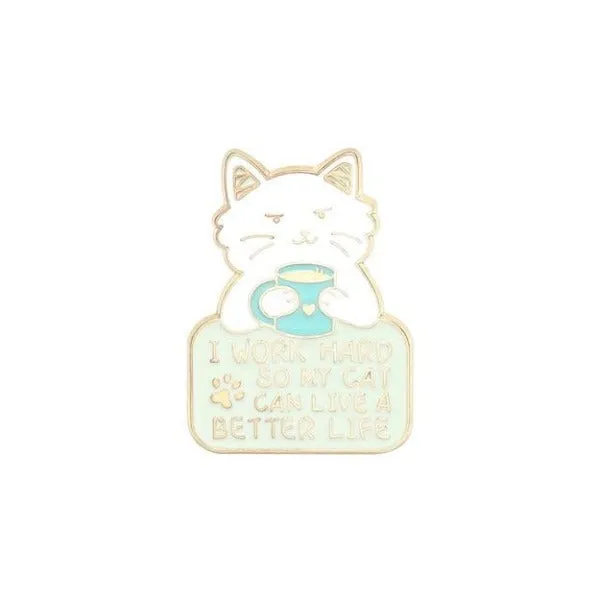 Life is Better with Cats Enamel Pins