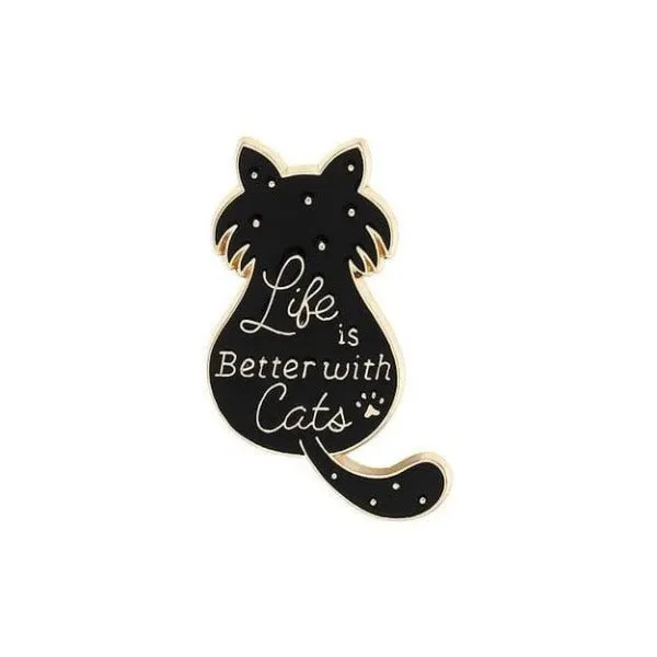 Life is Better with Cats Enamel Pins