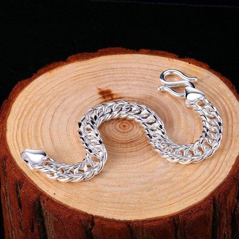 Men's 9mm Curb Chain Biker Bracelet