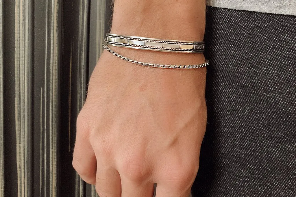 Men's Silver Mini Spine Bracelet