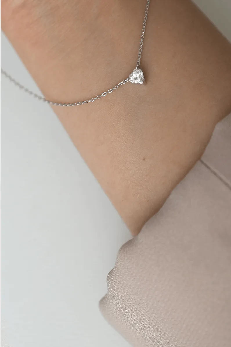 Mini Moissanite Heart Necklace