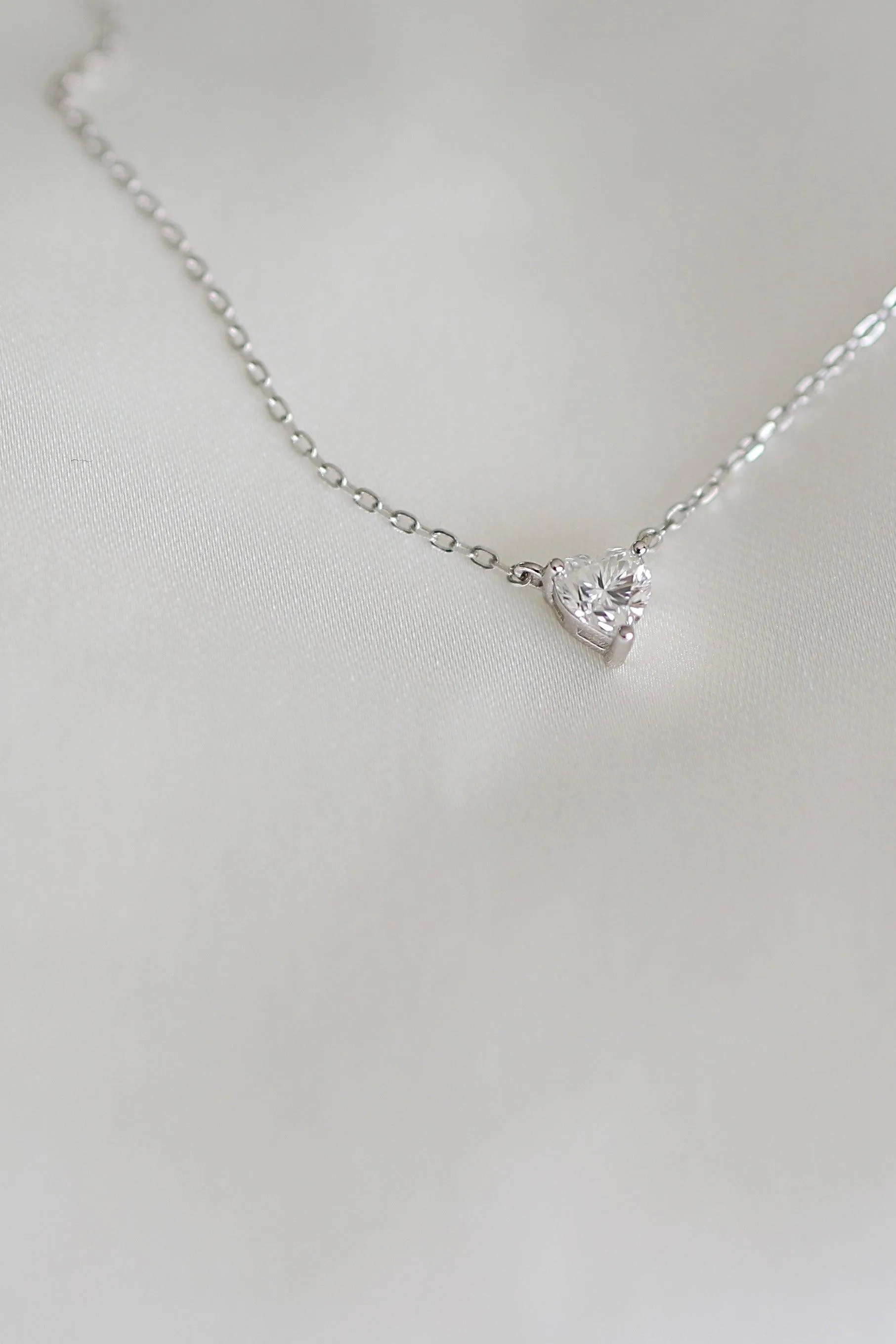 Mini Moissanite Heart Necklace