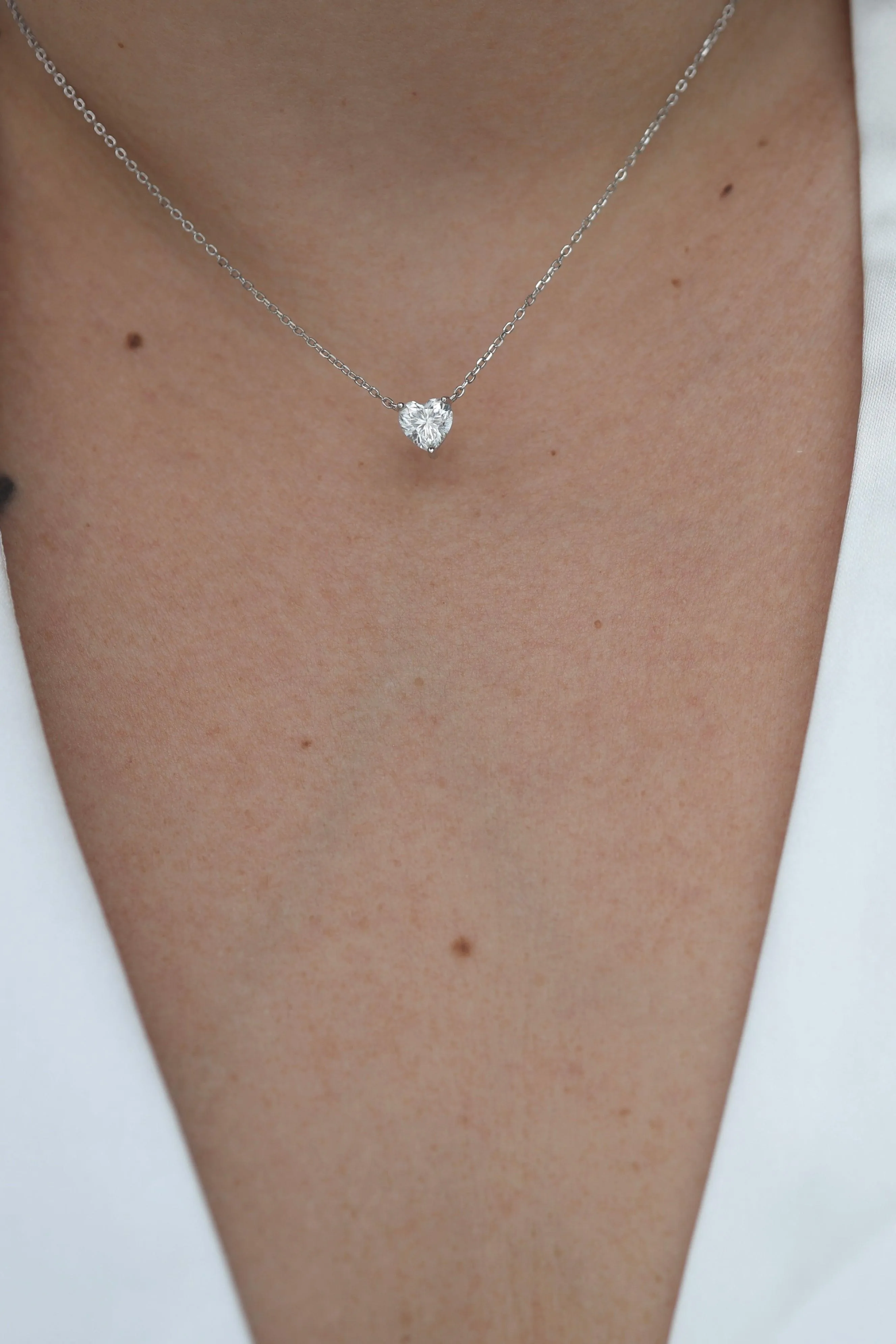 Mini Moissanite Heart Necklace